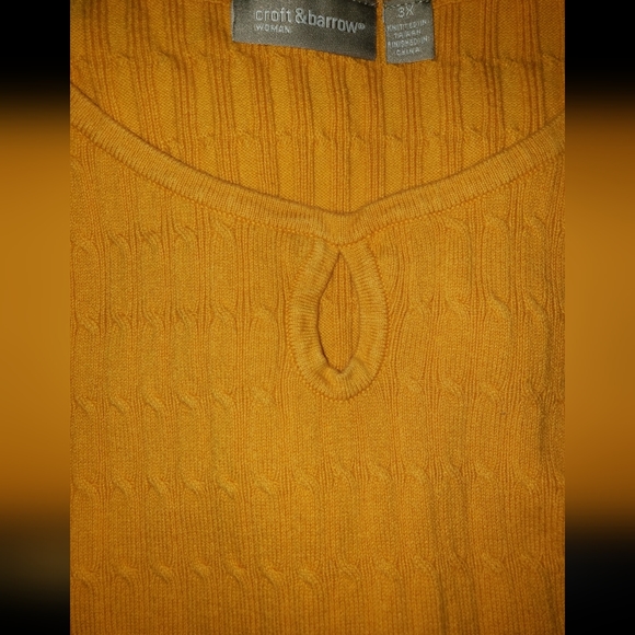 💖👄Croft and Barrow Long Sleeve Yellow Sweater Knit Top (Size3X) - Picture 14 of 15